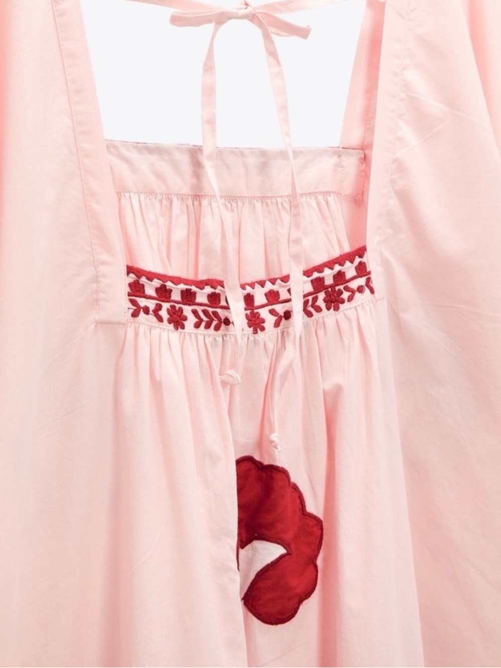Zara Pink Maxi Dress with Red Appliqué - Picture 6 of 9